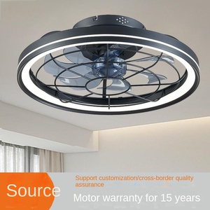 2025 lampe de ventilateur de plafond LED moderne avec cage en fer 110V Design américain pour chambre salon et salle à manger télécommande moteur à courant continu - Product Image 6