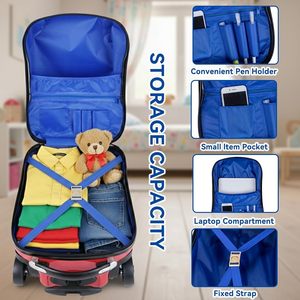 Ensemble de valises de voyage vintage 2 pièces pour enfants, valise à roulettes légère en ABS+PC, bagages rétro pour l'école et cadeau - Product Image 4