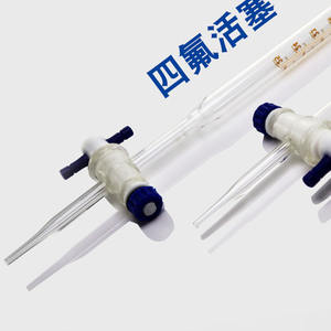 Vente en gros 50ml Burette en verre ambré clair avec robinet d'arrêt PTEE pour laboratoires - Product Image 4