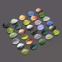 Perles en verre émaillé de cristal 17*24mm, motif feuille de thé dégradée, pour accessoires de cheveux, pendentifs de boucles d'oreilles DIY, composants de bijoux et artisanat