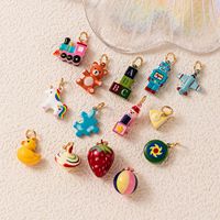 HD0944 Serie de Abalorios Kawaii de Juguetes Infantiles: Avión, Pato de Goma, Bola de Rompecabezas, Oso Colgante, Accesorios DIY para Hacer Joyas