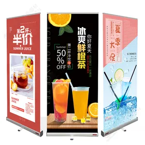Hot Sale High Quality Golden Suppliers Custom Roll Up Banner Stand For Exhibition Display Aluminum Big Base Roll Up Banner Stand