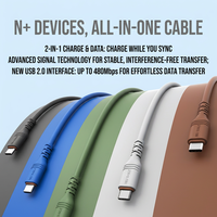 NIUBAILE Chargeur de bureau rapide 65W GaN PD3.1 QC2.0 SCP avec ports USB-C et USB-A, câble de 0,9 m, design pliable, prise EU, boîte cadeau