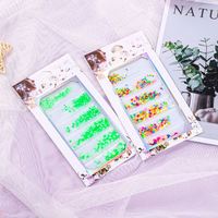 Nouveau style d'art des ongles coloré, base plate fluorescente, perceuse en plastique, couleur néon, taille mixte, décalcomanie DIY, décoration d'ongles