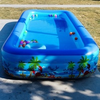 Grande piscine gonflable rectangulaire d'extérieur pour enfants et bébés, en PVC, pour la plage et la piscine