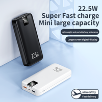 Batterie externe ultra-mince portable 10000 mAh avec double USB et Type-C à charge rapide 22,5 W, certifiée CE, et affichage numérique – Vente en gros