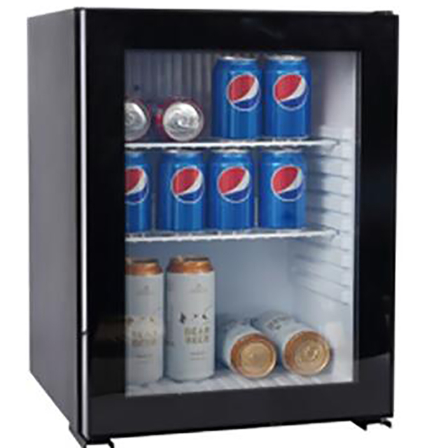 40 Liters Single Glass Door Thermoelectric Minibar Semiconductor Fridge for Hotel Room