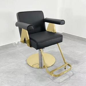 High-end barbershop chair, specially designed for hair salons, height adjustable and <b>reclining</b>, hair salon perm and dyeing chair - Product Image 2