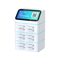 Estación de Carga Portátil de 12 Ranuras, Resistente al Fuego, de ABS, para Alquiler de Power Banks con Código QR para Laptop y Reloj Inteligente