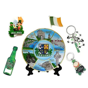 Nhà Máy Trang Trí Tấm Pin Huy Hiệu Kim Loại Keychain Tủ Lạnh Nam Châm Tùy Chỉnh Tủ Lạnh Nam Châm Lưu Niệm Ireland Irish