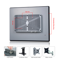 Tableta grande industrial J6412/X6425E de 19 pulgadas, computadora de escritorio todo en uno de baja potencia, Panel de pantalla táctil resistiva Sin ventilador, PC