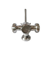 Válvula de Tapón Sanitaria de 3 Vías de Acero Inoxidable Manual SS304 para Productos Lácteos