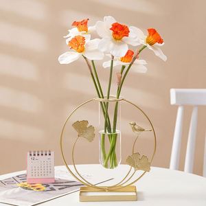 Florero de Tubo de Ensayo Dorado Nórdico, Florero Decorativo para Plantas Hidropónicas, Decoración Moderna para el Hogar - Product Image 4