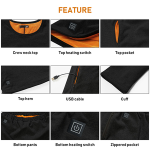 Set di biancheria intima riscaldata per adulti inverno neve Outdoor sport casa <span class=keywords><strong>abbigliamento</strong></span> <span class=keywords><strong>termico</strong></span> con Baselayer riscaldato - Product Image 4