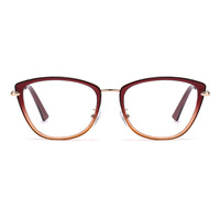 95290 Nouvelles lunettes anti-lumière bleue à monture métallique TR90, design œil-de-chat artistique et tendance, verres AC pour femmes adultes