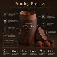 Emballage en tube de papier chocolaté de qualité alimentaire personnalisé, boîte cylindrique de luxe pour truffes, bonbons, emballage cadeau