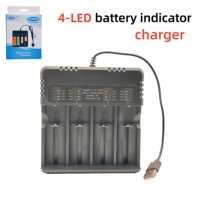 Chargeur de batterie intelligent 4 emplacements USB CC CV à détection automatique avec écran LCD numérique pour piles AA AAA 18650 Li-ion Ni-MH multi-technologies pour appareils photo et microphones