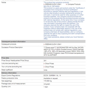 Nuevo con 1 año de garantía MICROMASTER 440 6SE6440 Variador de Frecuencia sin Filtro VFD 6SE6440-2UD41-3GB1 - Product Image 3