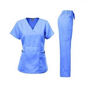 42020 Ensembles de blouses médicales uniformes d'hôpital à manches courtes unisexe en stock vente en gros pas cher - Product Image 3