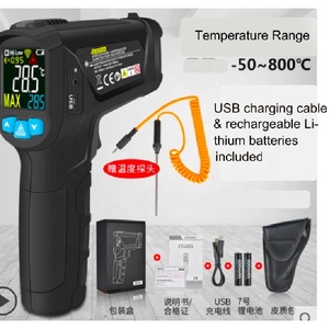 800C Pyrometer 2 In 1 <span class=keywords><strong>K</strong></span> ประเภทเทอร์โมคัปเปิลเลเซอร์อุณหภูมิปืนชาร์จอินฟราเรดเทอร์โมมิเตอร์สำหรับอุตสาหกรรม - Product Image 3
