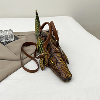 Sac bandoulière au design crocodile 3D distinctif, sac à bandoulière en forme d'animal tendance pour femmes, usage quotidien