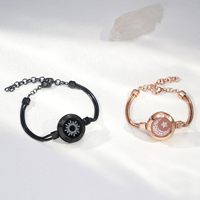 Bracelets Connectés Longue Distance TOTWOO Soleil&Lune Chaîne Serpent à Vibration et Lumière Tactiles pour Couples Bijoux Assortis Bluetooth