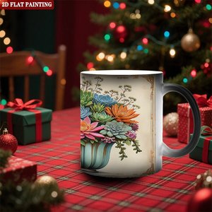 Frosted Black <b>Ceramic</b> <b>Mug</b> 11oz Heat Color Changing Blank Cup For Gift Shop Supply - Product Image 2