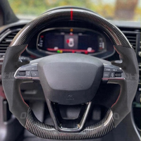 Volant LED pour Seat Leon Cupra en Fibre de Carbone avec Affichage Moteur