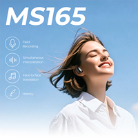 MINISO MS165 Headset olahraga BT 5.4 suara Panoramik AI terjemahan cerdas earphone pengurang kebisingan Earplug fungsi rekaman JL LED