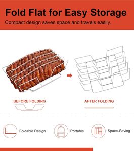 Stainless Steel Eco-Friendly Minimalist Outdoor Baking Steak Rack <b>BBQ</b> Net Rack Courtyard <b>Tools</b> Portable Durable Camping - Product Image 4