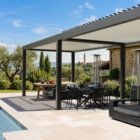 Pergola moderne en aluminium Airfun, style antique, pour jardin, terrasse, extérieur, toit rétractable motorisé à lamelles, auvent imperméable, protection solaire