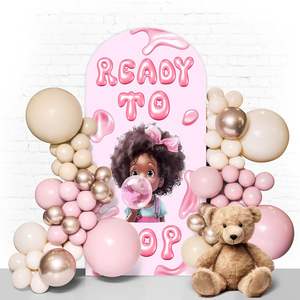 Latar belakang lengkungan gudang merah muda spandeks elastis di stok hewan pertanian cetak sapi <span class=keywords><strong>2</strong></span> sisi latar belakang Stan foto mandi bayi - Product Image 1