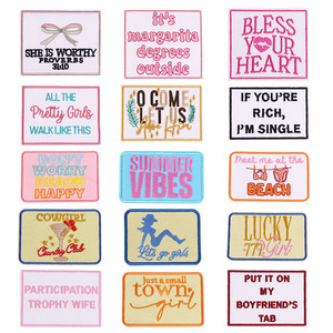 Parche Bordado Rectangular Colorido con Letras de Vaquera, Jesús, Oración y Fe, para Coser o Planchar en Sombreros, Pequeños Parches Bordados, Certificación BSCI/ISO - Product Image 1