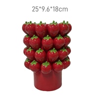 Vases décoratifs de salon au design artistique, en porcelaine rouge, en forme de fruits et légumes, vases en céramique en forme de fraise