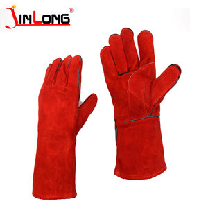 Cuir de vache fendu <span class=keywords><strong>Barbecue</strong></span> <span class=keywords><strong>Barbecue</strong></span> résistant à la <span class=keywords><strong>chaleur</strong></span> Argon Mig personnalisé sécurité en cuir 16 pouces gants de soudage - Product Image 3