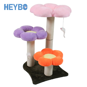 Customize Cute Flower <strong>Cat</strong> Tree <strong>Large</strong> <strong>Cat</strong> <strong>Tower</strong> with Sisal Scratching Posts - Product Image 1