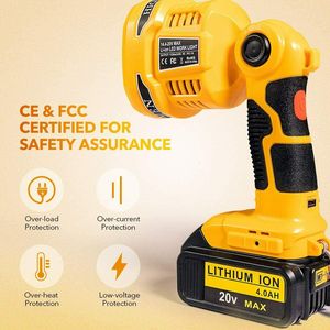 Lámpara de luz LED de 12W con puerto USB para exteriores, iluminación de emergencia para <span class=keywords><strong>Dewalt</strong></span> <span class=keywords><strong>DCB140</strong></span> DCB181 DCB200 DCB205, batería de ion de litio, novedad - Product Image 3