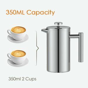 Cafetière Moka en acier inoxydable 304 avec logo personnalisé, filtre double couche, isolée, pour café infusé à la main, filtre français assorti - Product Image 5
