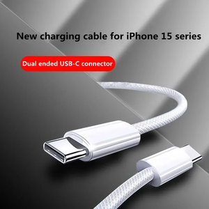 Câble de charge rapide USB C vers Type C PD pour téléphone portable, compatible <span class=keywords><strong>iPhone</strong></span> 15/16/17, iPad, <span class=keywords><strong>Android</strong></span>, Samsung, câble de charge tressé Type C - Product Image 5