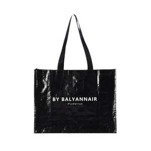 Sac fourre-tout d'épicerie tissé en PP avec logo personnalisé durable conception libre Sac à provisions tissé en PP réutilisable de grande capacité en matériau écologique - Product Image 2