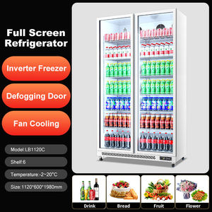 Réfrigérateur vertical transparent à <span class=keywords><strong>porte</strong></span> vitrée grande capacité, idéal pour le stockage de boissons, de bière et de lait - Product Image 2