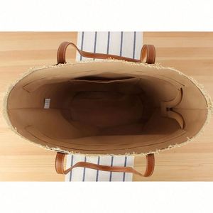 Wholesale Seaside <b>Beach</b> Vacation Women <b>Large</b> Capacity Paper Woven <b>Bag</b> Striped Shoulder <b>Bag</b> - Product Image 5