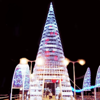 Árbol de Navidad Artificial Gigante con Iluminación LED JIN PENG, Diseño para Pasar por Dentro, de 20 a 70 pies, para Exhibición en Centros Comerciales