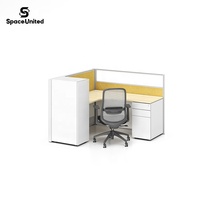 Poste de travail individuel avec cloison de bureau SpaceUnited, écran de confidentialité, mobilier de bureau modulaire avec structure métallique