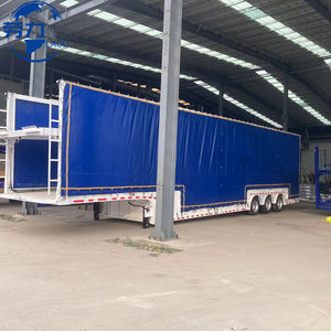 Semi-<span class=keywords><strong>remorque</strong></span> en acier à caisse basse avec caractéristiques de <span class=keywords><strong>voiture</strong></span> ouverte et basculante <span class=keywords><strong>Porte</strong></span> de <span class=keywords><strong>voiture</strong></span> <span class=keywords><strong>fermée</strong></span> pour une meilleure sécurité - Product Image 2