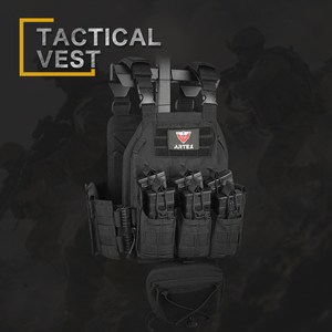 Gilet tactique de protection individuelle ARTEX Black Molle à libération rapide, gilet de sécurité pour hommes, porte-plaques - Product Image 2