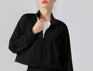 Damen Tennis Wear 2-teiliger Falten rock Langarm Reiß verschluss Freizeit kleidung Jacke Golf Workout Outfits Baseball Badminton Wear - Product Image 2