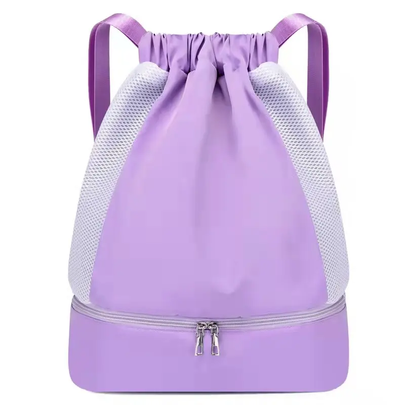 Sac à dos en polyester de luxe étanche, logo personnalisé pliable, en nylon robuste, avec cordon, vente en gros,