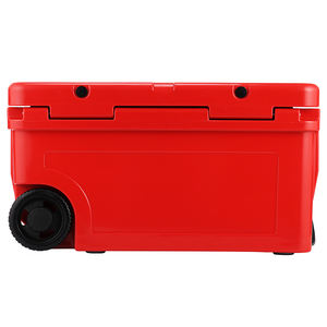 Özel desen termal bira Coolbox 55QT büyük lastik içecek soğutucu Metal kolu tam Wrap taşınabilir rotowheels soğutucu ile tekerlekler - Product Image 5