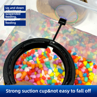 Anneau flottant carré en plastique pour l'alimentation des poissons d'aquarium, outil d'alimentation pour Betta, Guppy, crevettes d'eau salée avec ventouse réglable